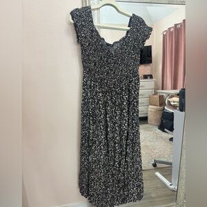 SHEIN Black and White Floral Maxi Dress